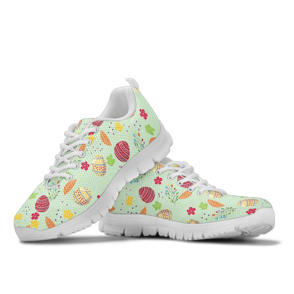 Easter Eggs Pattern Print Design RB07 Sneakers White Bottom Shoes