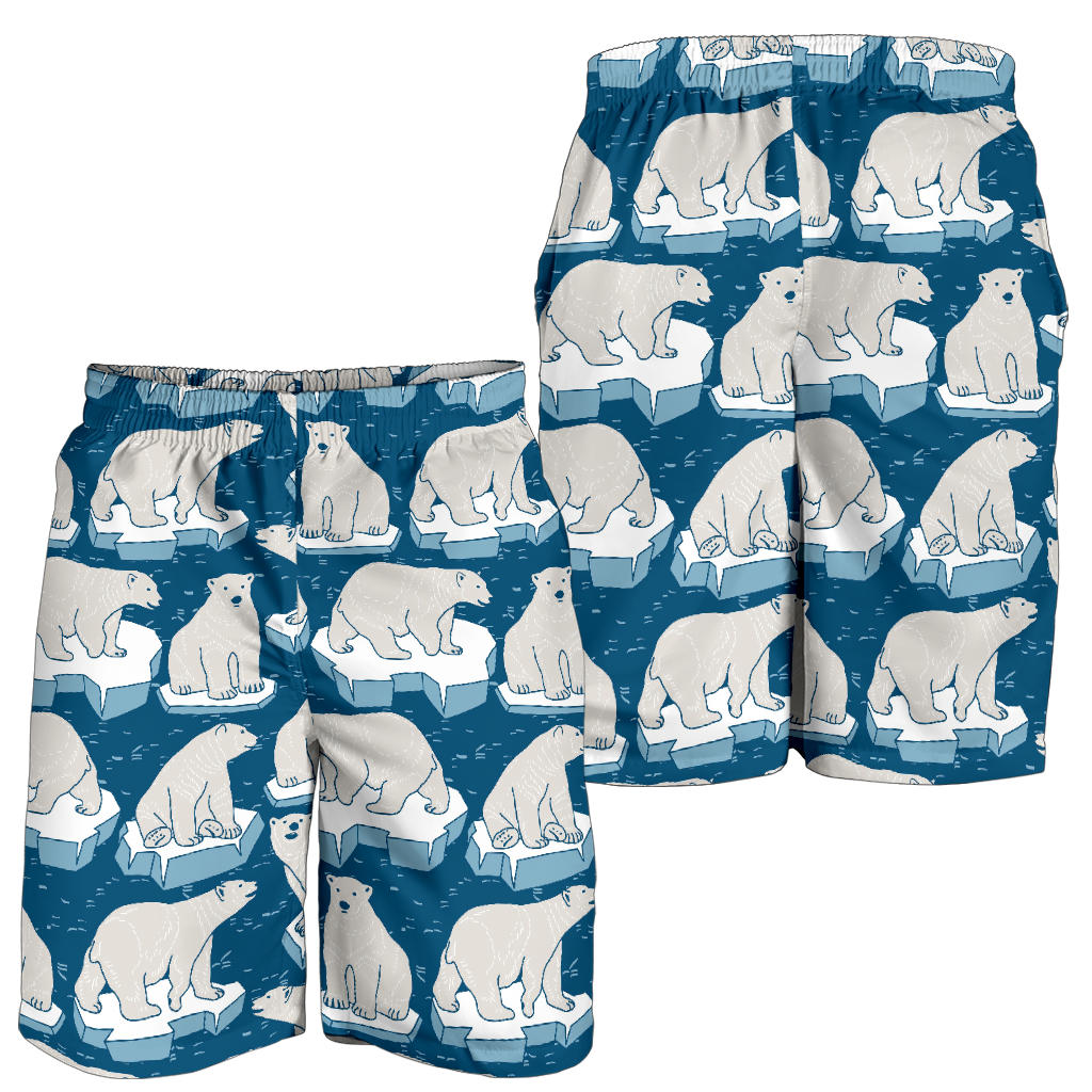 Polar Bear Pattern Print Design PB03 Mens Shorts