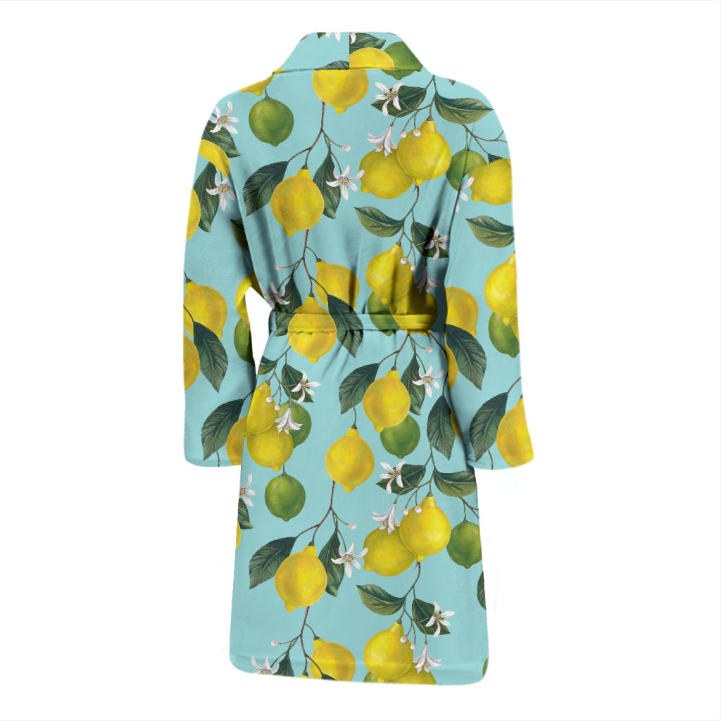 Lemon Pattern Print Design LM05 Men Bathrobe