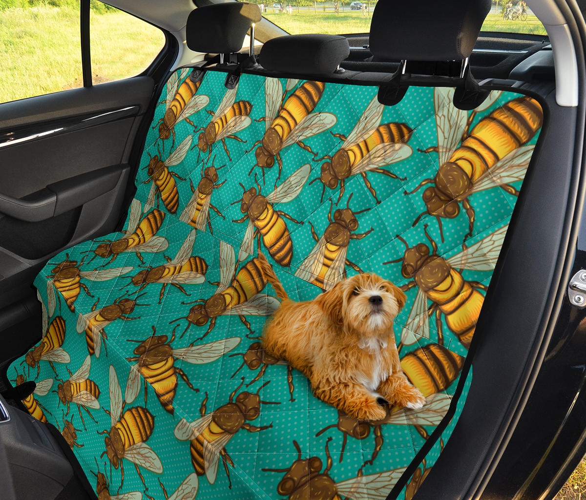 Bee Pattern Print Design BEE04 Rear Dog  Seat Cover