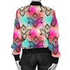 lotus Boho Pattern Print Design LO02 Women Bomber Jacket