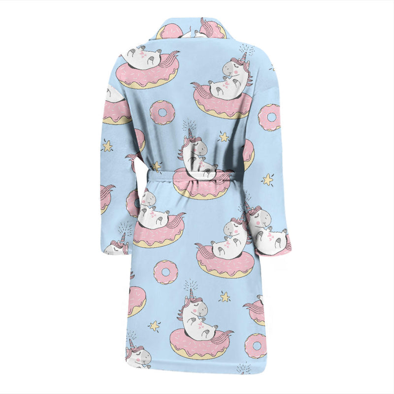 Donut Unicorn Pattern Print Design DN014 Men Bathrobe