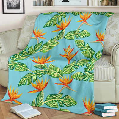 Bird Of Paradise Pattern Print Design BOP04 Fleece Blanket