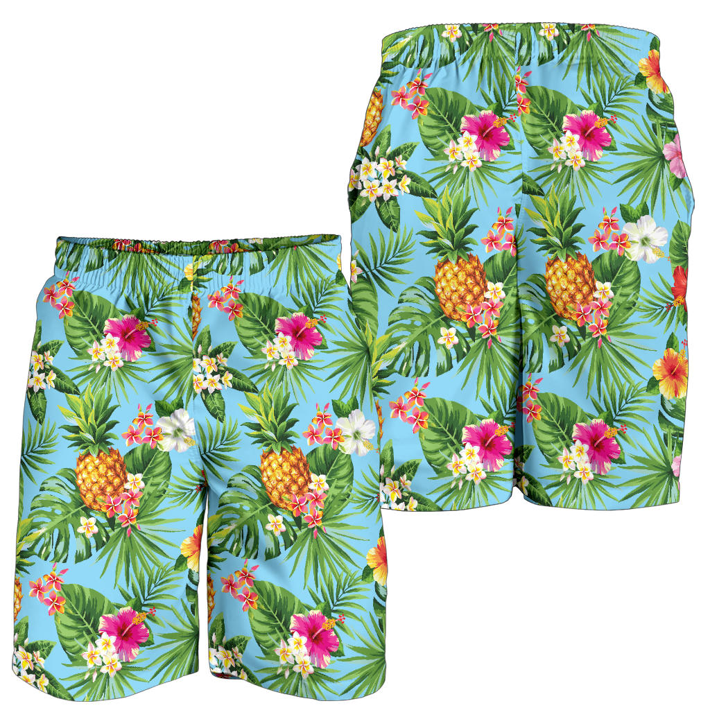 Pineapple Hawaiian flower Tropical  Mens Shorts