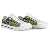 Bird Of Paradise Pattern Print Design BOP07 White Bottom Low Top Shoes