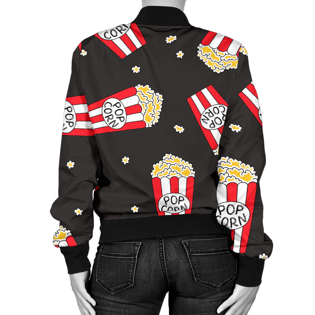 Popcorn Pattern Print Design A01 Women's Bomber Jacket
