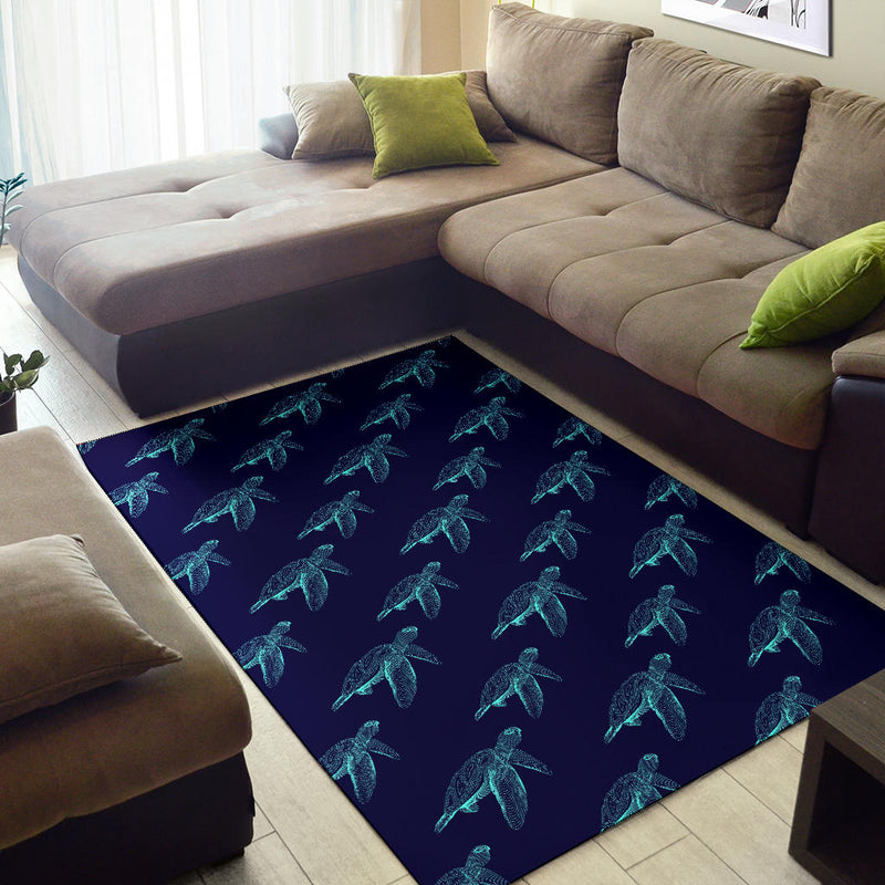 Sea Turtle Pattern Print Design T04 Area Rugs