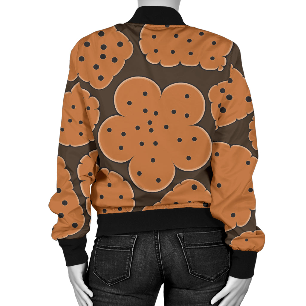 Cracker Pattern Print Design 01 Women's Bomber Jacket