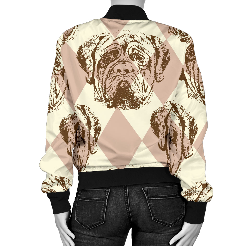 Mastiffs Pattern Print Design 01 Women's Bomber Jacket