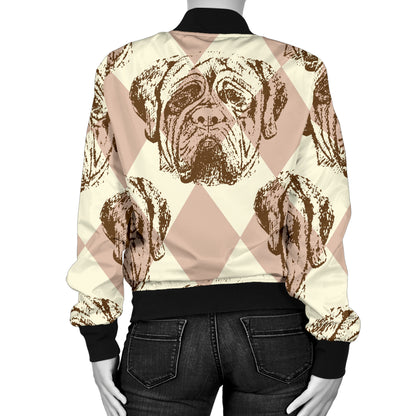 Mastiffs Pattern Print Design 01 Women's Bomber Jacket