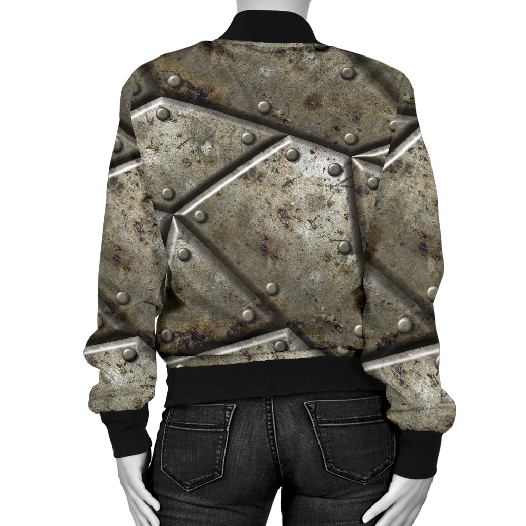 Armor Pattern Print Design 01 Women's Bomber Jacket