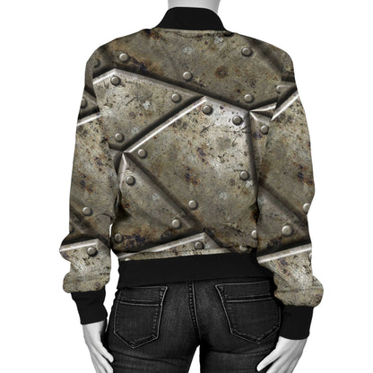 Armor Pattern Print Design 01 Women's Bomber Jacket