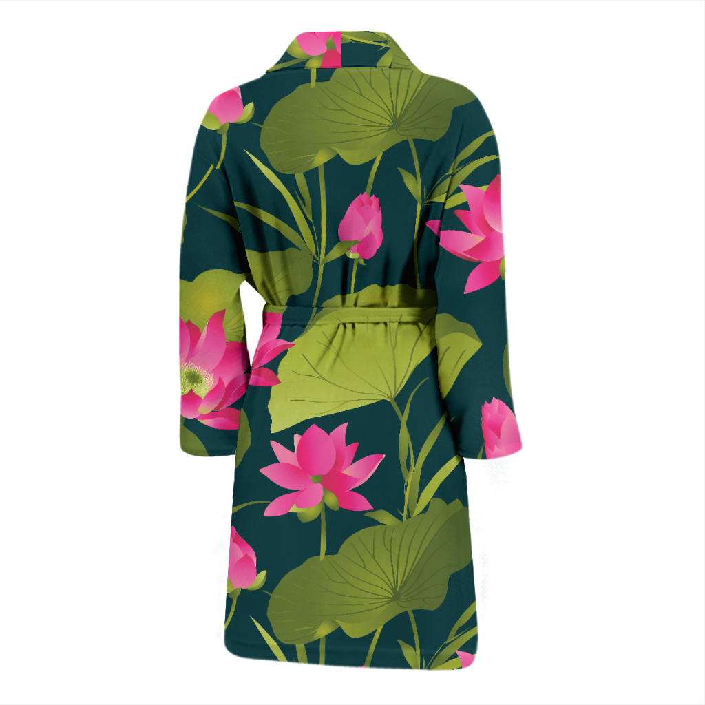 Water Lily Pattern Print Design WL09 Men Bathrobe