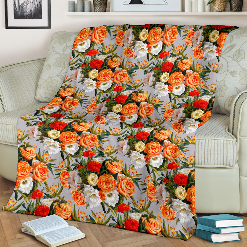 Lisianthus Pattern Print Design LT04 Fleece Blanket