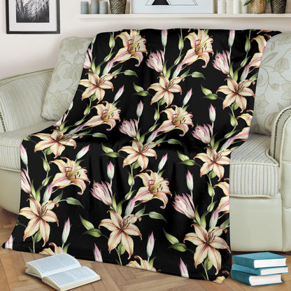 Lily Pattern Print Design LY05 Fleece Blanket