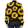 Sunflower Pattern Print Design SF05 Women Bomber Jacket