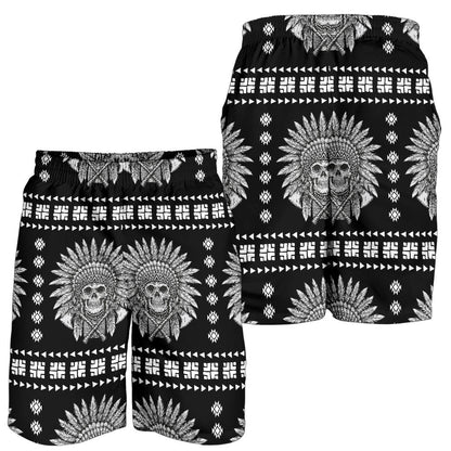 Native American Indian Skull Mens Shorts