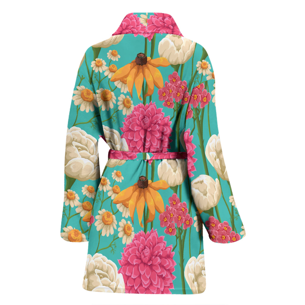 Summer Floral Pattern Print Design SF07 Women Bathrobe