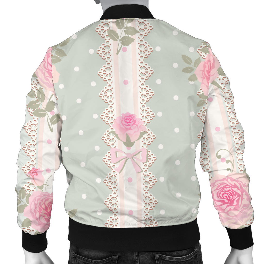 Rose Pattern Print Design RO016 Men Bomber Jacket