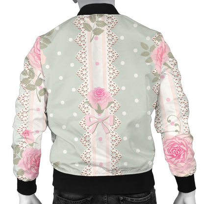 Rose Pattern Print Design RO016 Men Bomber Jacket