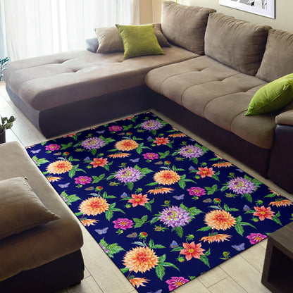 Dahlia Pattern Print Design DH010 Area Rugs