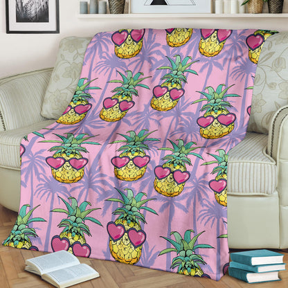 Pineapple Pattern Print Design PP06 Fleece Blanket