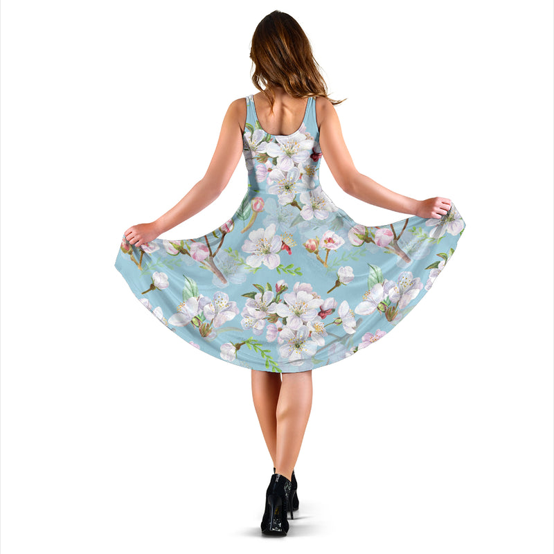 Apple blossom Pattern Print Design AB06 Midi Dress