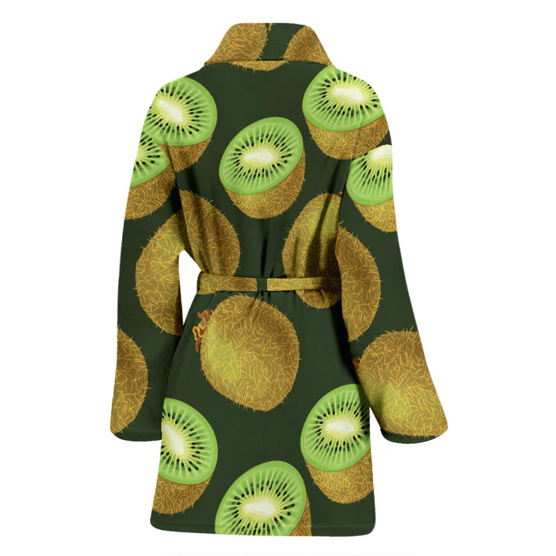 Kiwi Pattern Print Design KW03 Women Bathrobe