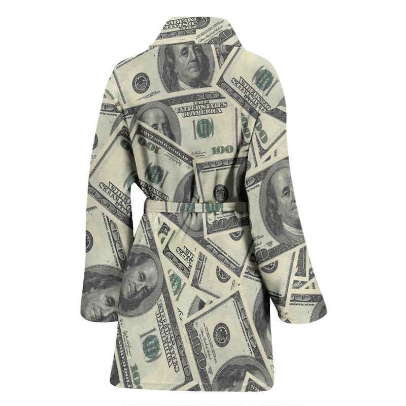 Dollar Pattern Print Design DO02 Women Bathrobe