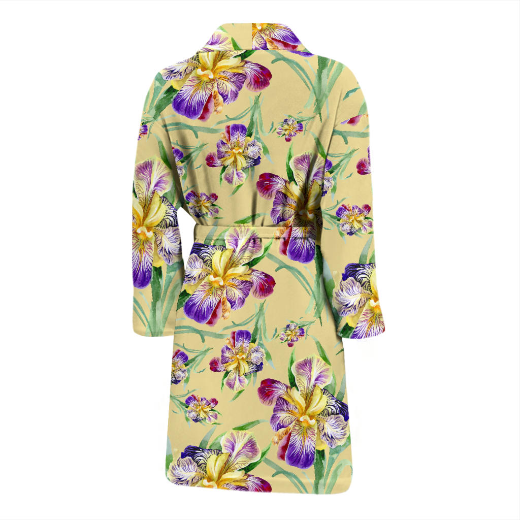 Iris Pattern Print Design IR06 Men Bathrobe