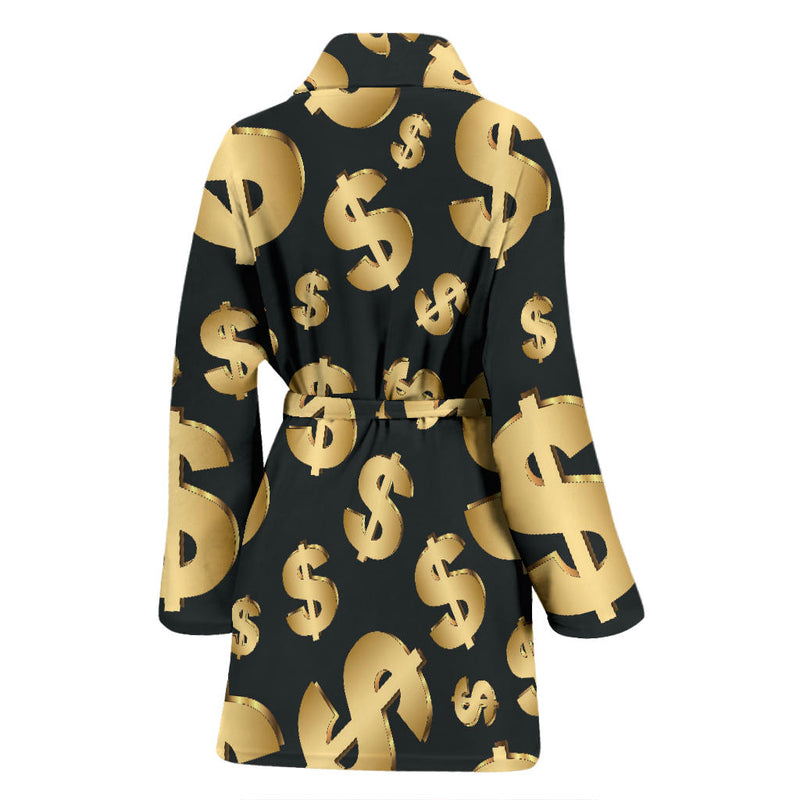 Dollar Pattern Print Design DO04 Women Bathrobe