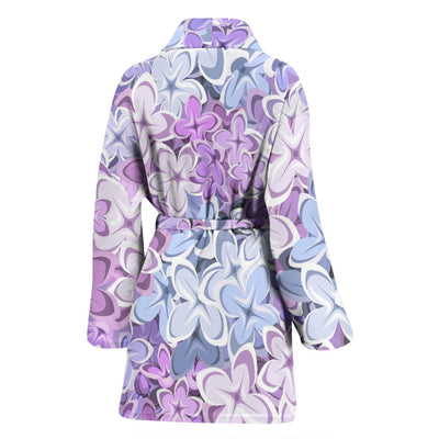 Lilac Pattern Print Design LI01 Women Bathrobe