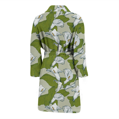 Lily Pattern Print Design LY08 Men Bathrobe