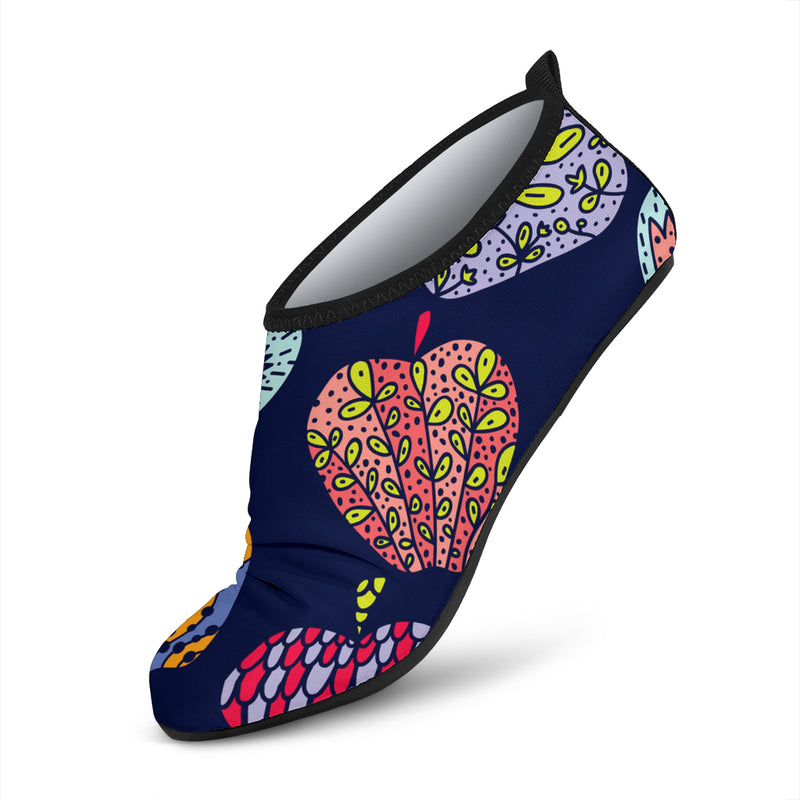 Apple Pattern Print Design AP05 Aqua Water Shoes