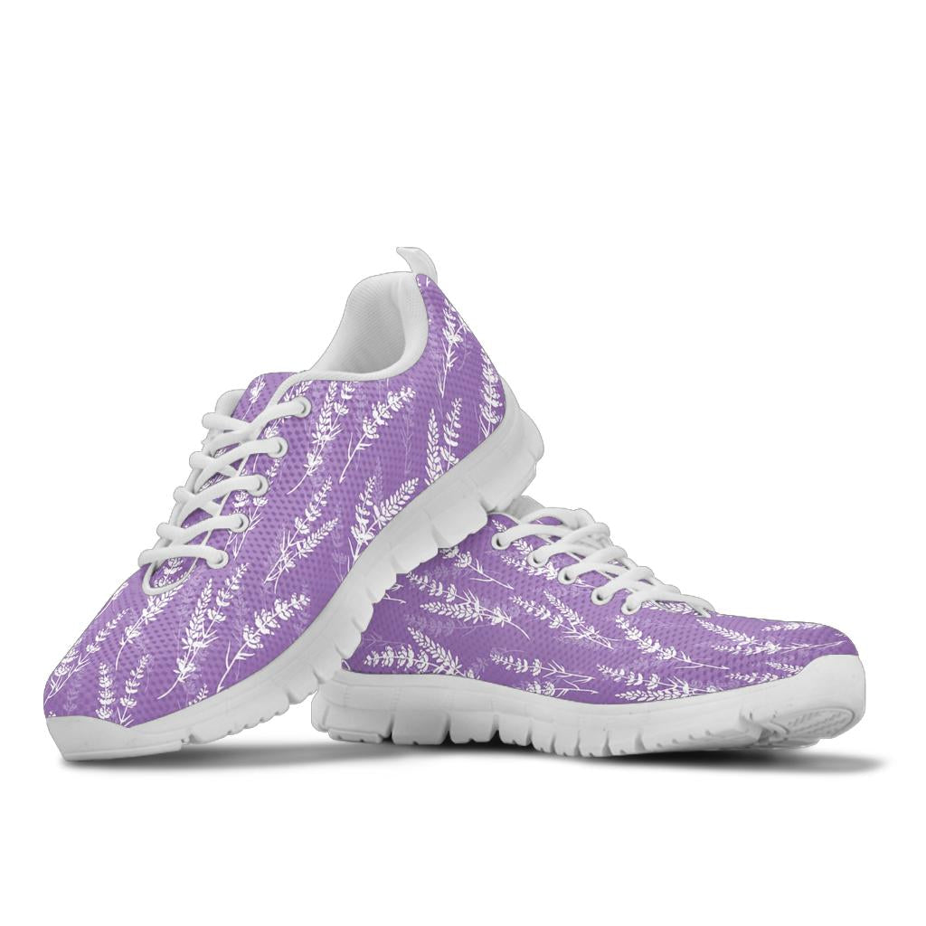 Lavender Pattern Print Design LV08 Sneakers White Bottom Shoes