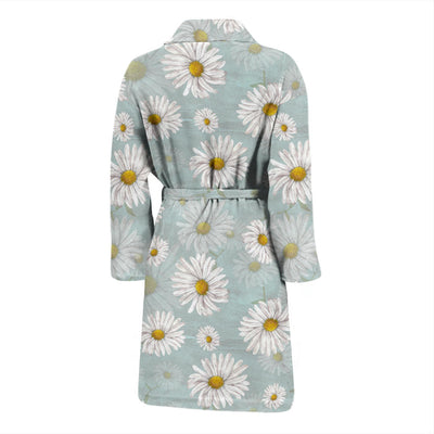 Daisy Pattern Print Design DS012 Men Bathrobe