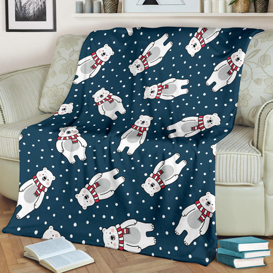 Polar Bear Pattern Print Design PB05 Fleece Blanket