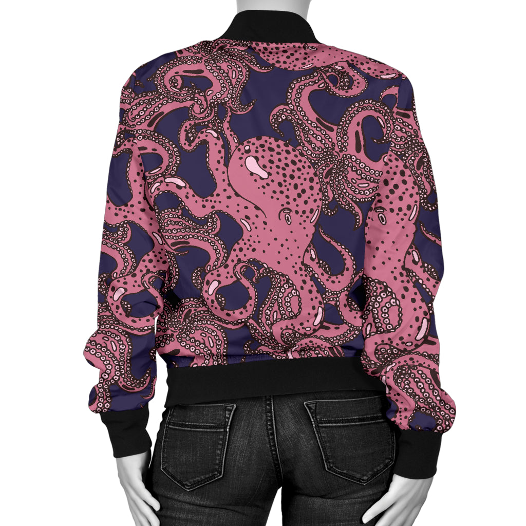 Octopus Pattern Print Design A03 Women's Bomber Jacket
