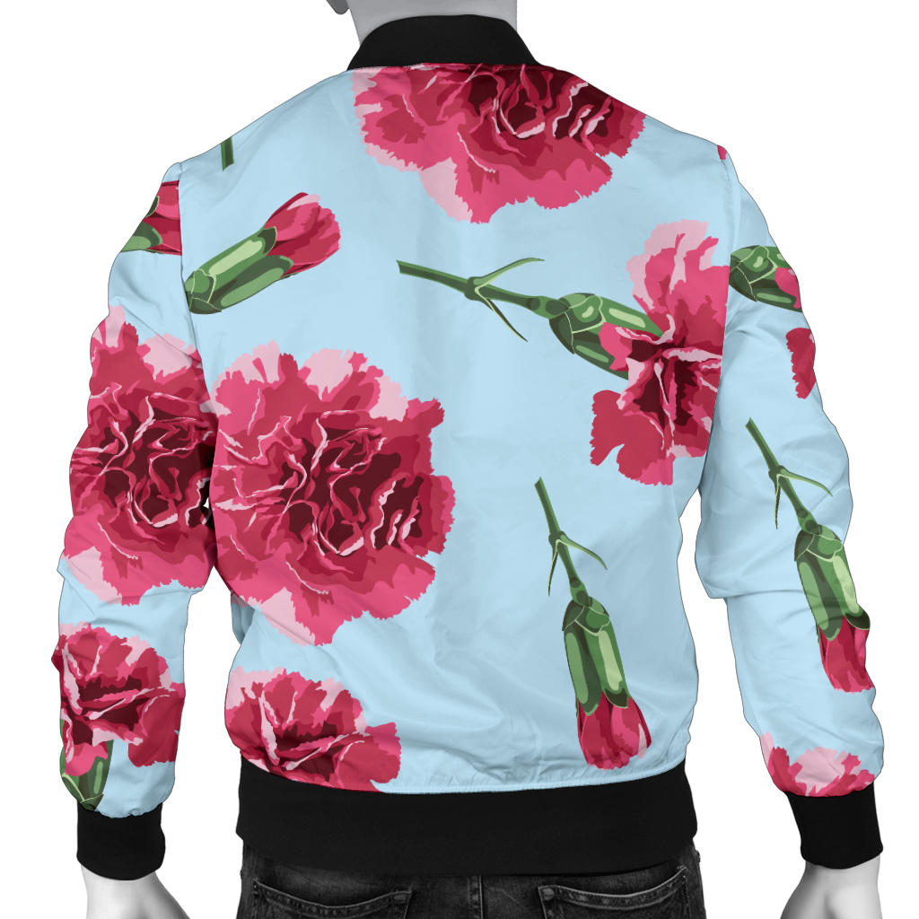 Carnations Pattern Print Design CN01 Men Bomber Jacket