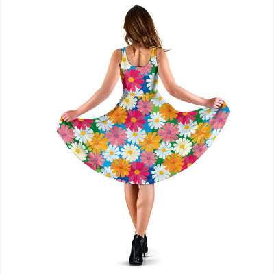 Daisy Pattern Print Design DS05 Midi Dress