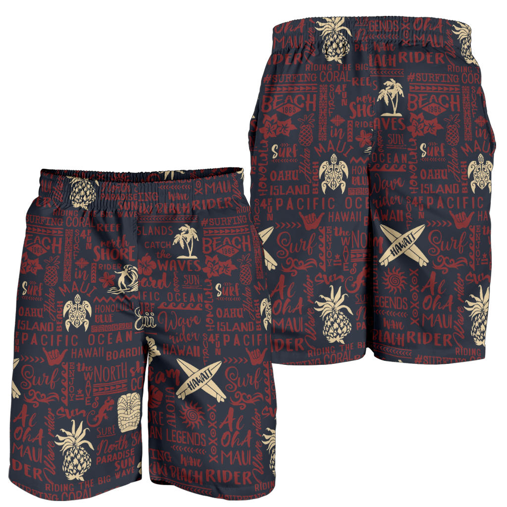 Hawaiian Themed Pattern Print Design H017 Mens Shorts