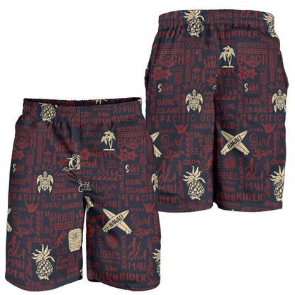 Hawaiian Themed Pattern Print Design H017 Mens Shorts
