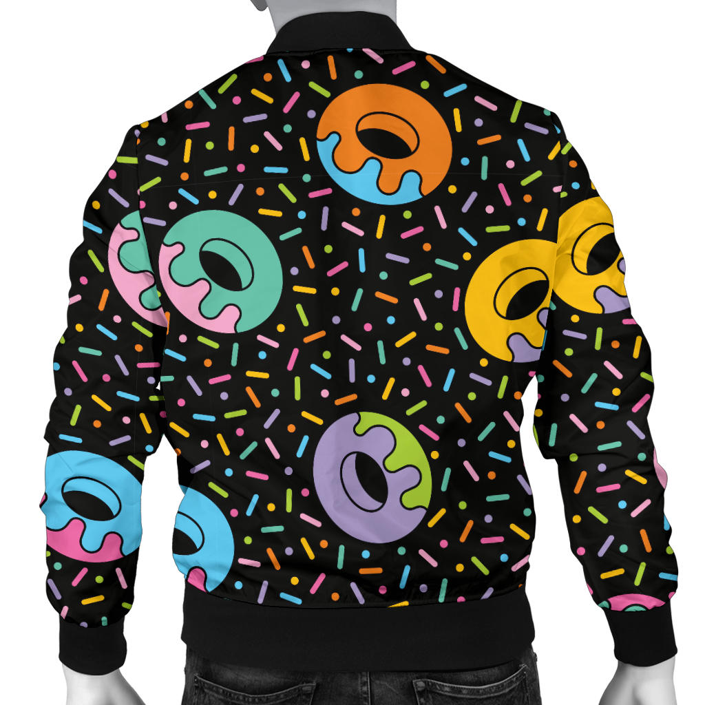 Donut Pattern Print Design DN012 Men Bomber Jacket