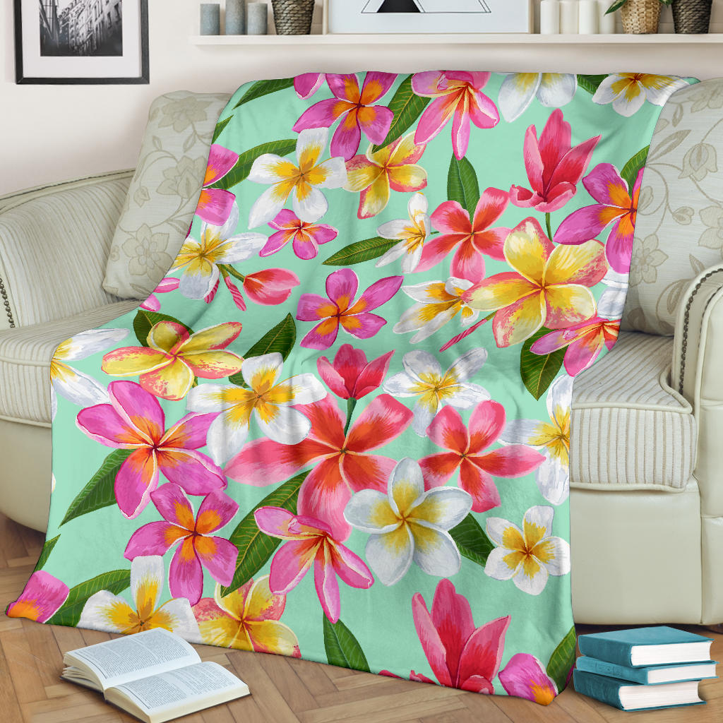 Plumeria Pattern Print Design PM014 Fleece Blanket