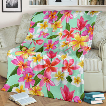 Plumeria Pattern Print Design PM014 Fleece Blanket