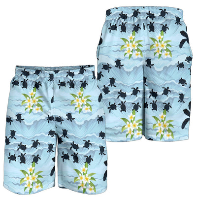 Sea Turtle Pattern Print Design T011 Mens Shorts