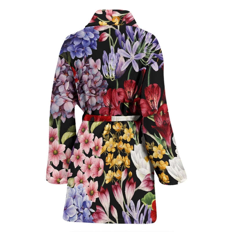 Summer Floral Pattern Print Design SF04 Women Bathrobe