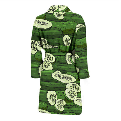 Cucumber Pattern Print Design CC01 Men Bathrobe