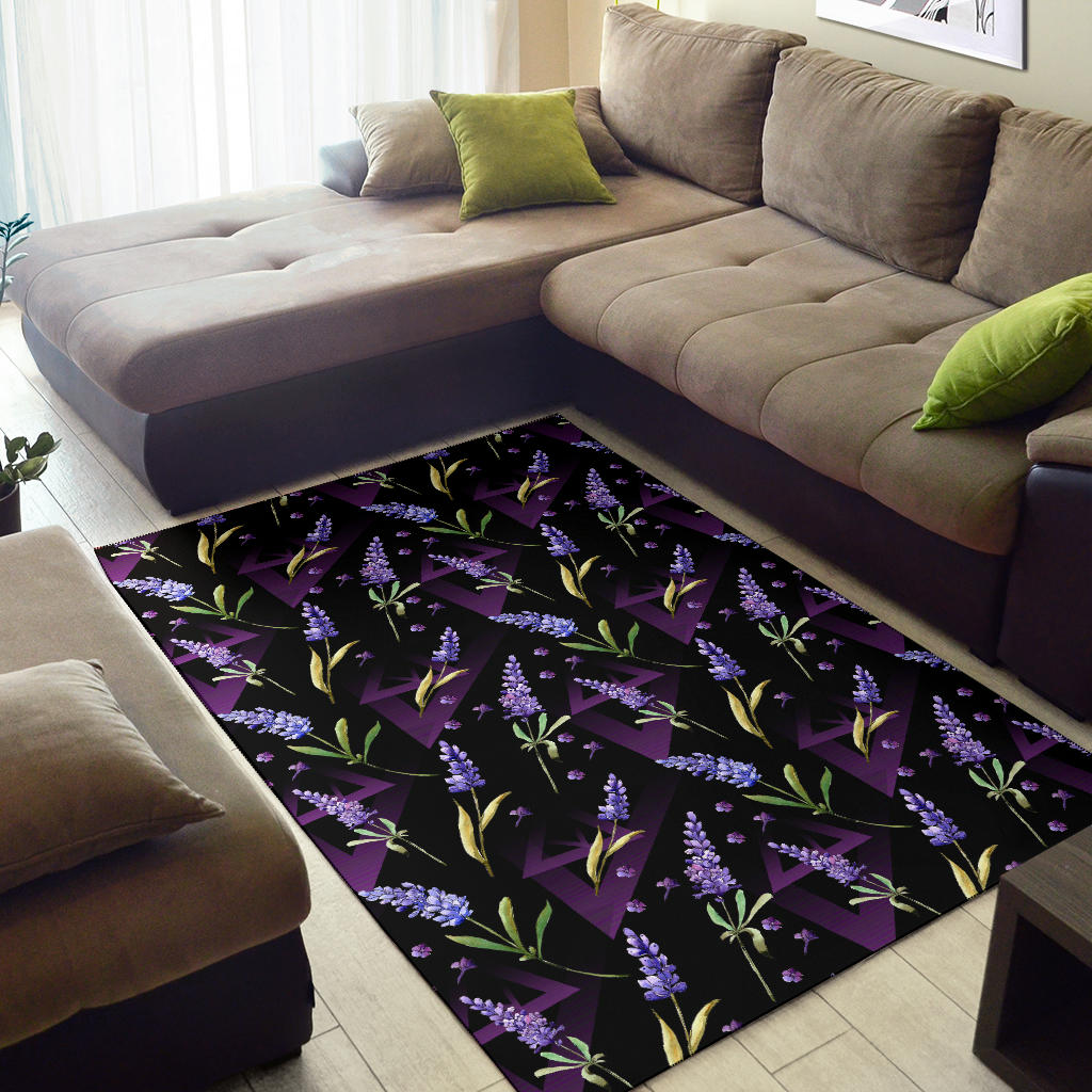 Lavender Pattern Print Design LV07 Area Rugs