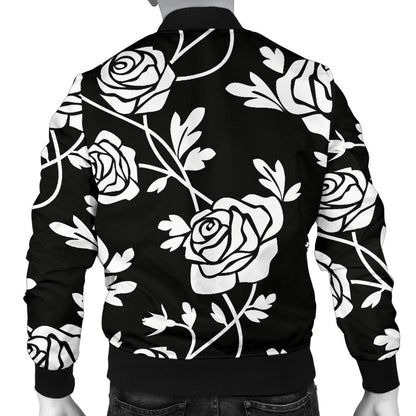 Rose Pattern Print Design RO013 Men Bomber Jacket